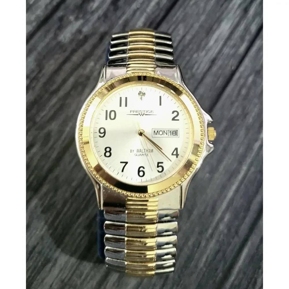 Rare‎ Vintage Waltham Prestige 80's Diamond Dial Men's Watch